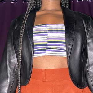 Woman’s Italian leather cropped jacket - vintage